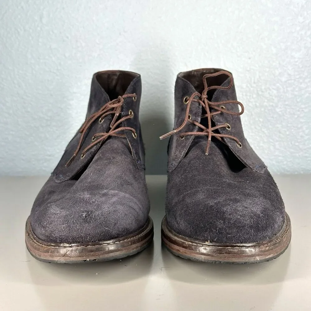 Johnston & Murphy Mens Chukka Boots Size 10M Blue Suede Lace Up J Murphy